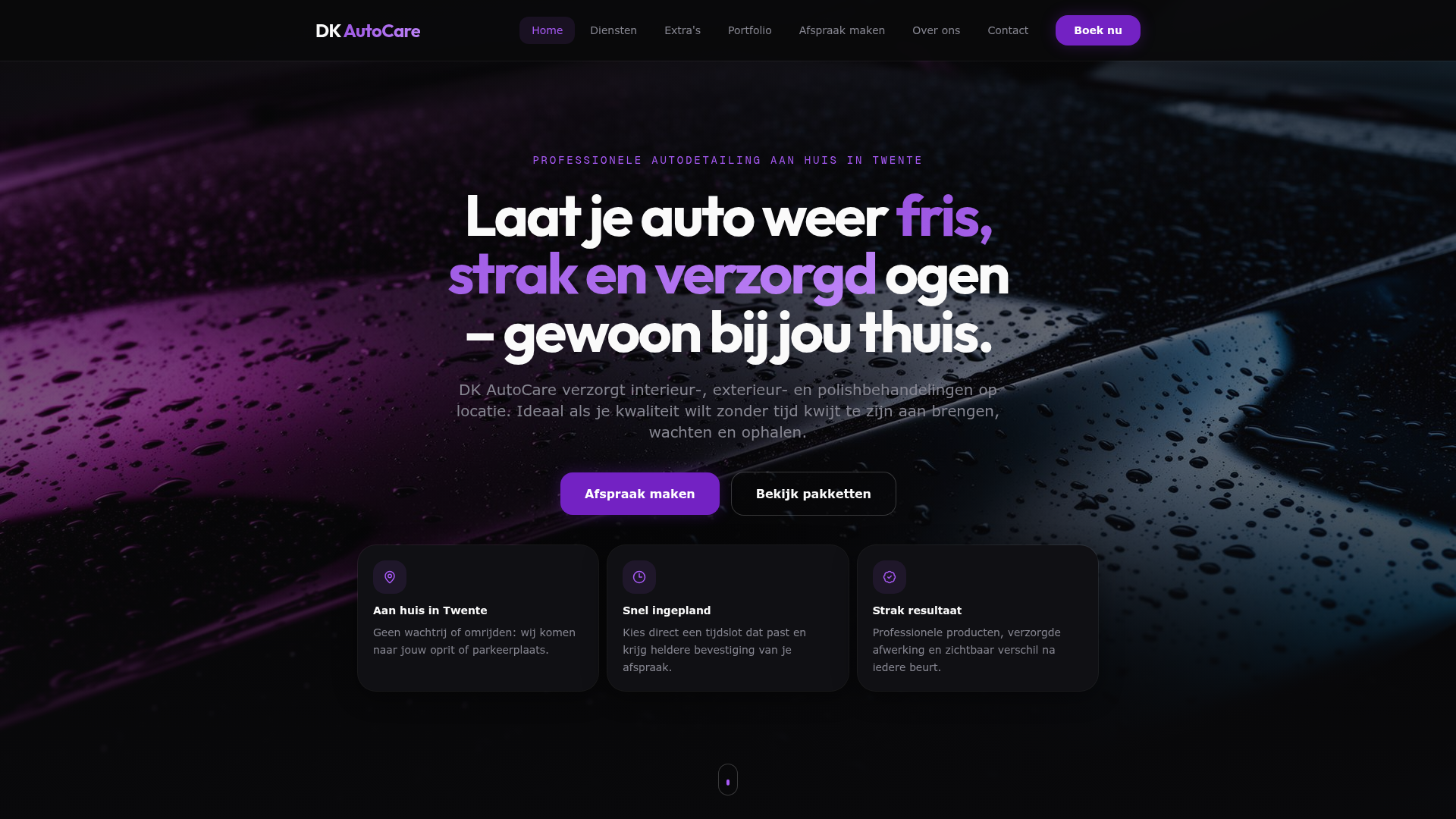 Screenshot van DK AutoCare — Autodetailing