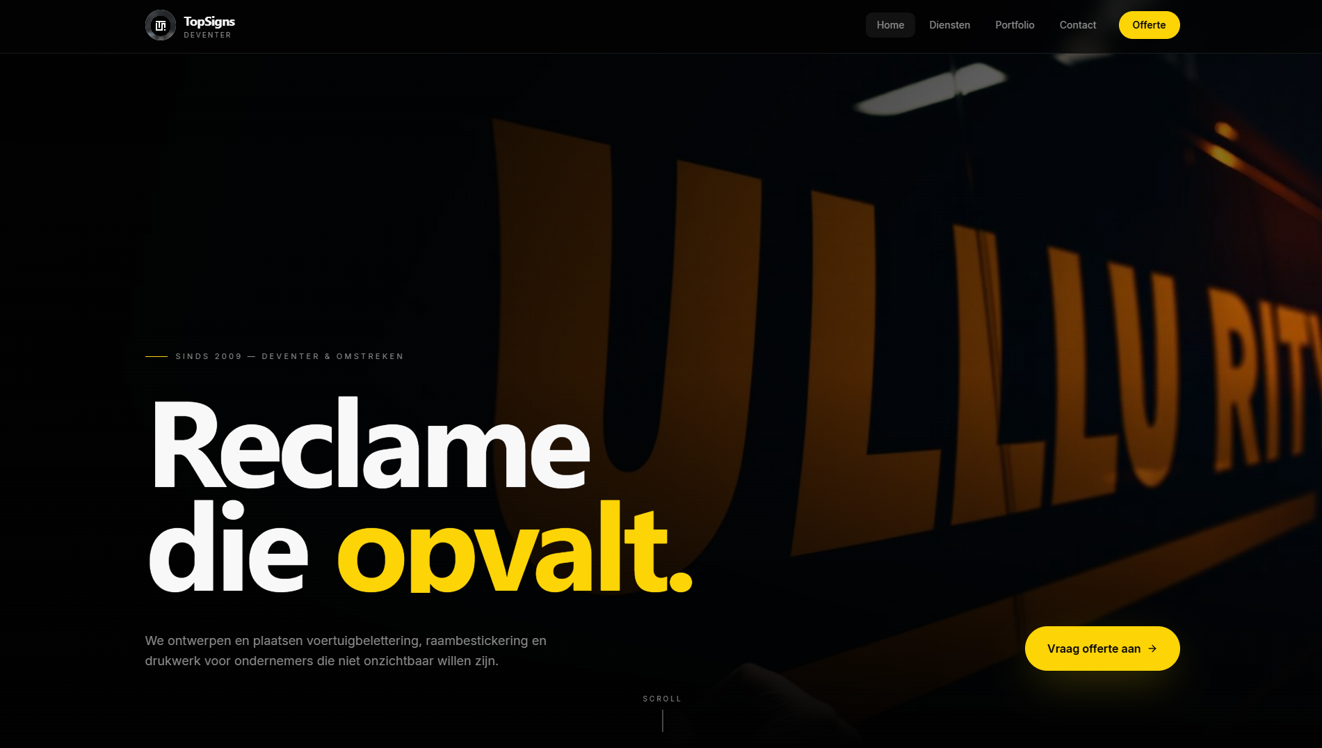 Screenshot van TopSigns Deventer — Bestickering